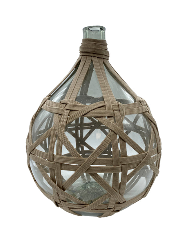 JARRÓN GOTA CH TEJIDO BEIGE